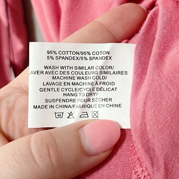 ZYIA Active Light Brick Pink Namaste Long Sleeve Tee Shirt Size Medium NEW - Picture 10 of 10